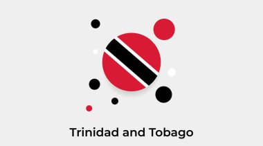 Trinidad ve Tobago bayrak baloncuk çemberi yuvarlak şekil simgesi renkli çizim