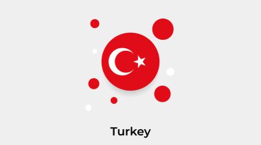 Türkiye baloncuk dairesi yuvarlak şekil ikonu renkli vektör illüstrasyonu