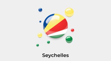 Seyşeller bayrak baloncuk daire yuvarlak şekil simgesi renkli çizim         