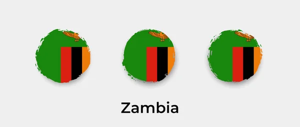 Zambia Flagga Grunge Bubbla Vektor Ikon Illustration — Stock vektor