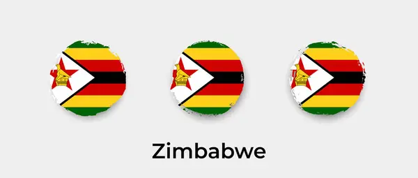 Zimbabwe Flagga Grunge Bubbla Vektor Ikon Illustration — Stock vektor