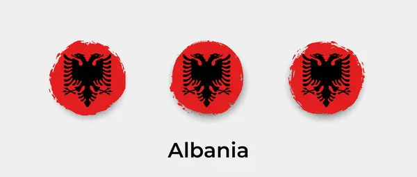 阿尔巴尼亚国旗Grunge泡沫矢量图标说明 — 图库矢量图片