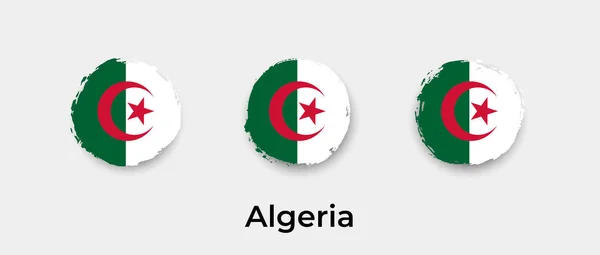 Algerien Flagge Grunge Blasenvektor Symbol Illustration — Stockvektor