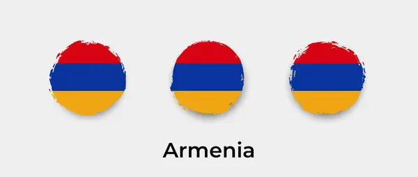 Arménská Vlajka Grunge Bublina Vektorová Ikona Ilustrace — Stockový vektor