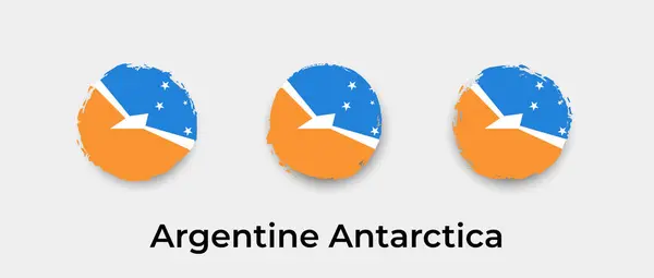 アルゼンチン南極の旗グランジバブルベクトルアイコンイラスト — ストックベクタ