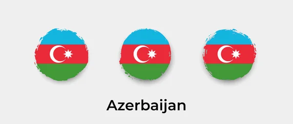 Bandera Azerbaiyán Grunge Burbuja Vector Icono Ilustración — Archivo Imágenes Vectoriales
