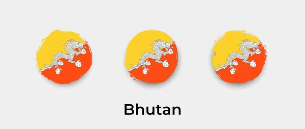 ブータンの旗グランジバブルベクトルアイコンイラスト — ストックベクタ