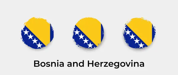 ボスニアとヘルツェゴビナの旗グランジバブルベクトルアイコンイラスト — ストックベクタ