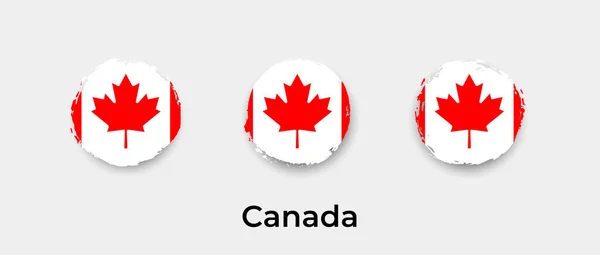 Bandera Canadá Grunge Burbuja Vector Icono Ilustración — Archivo Imágenes Vectoriales