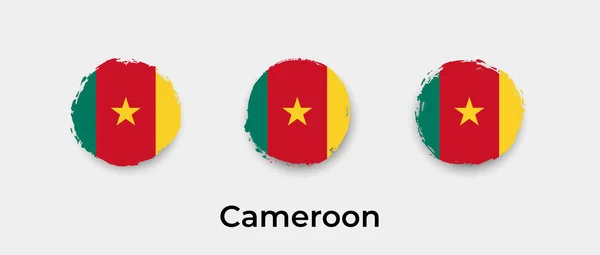 Kamerun Bayrağı Grunge Kabarcık Vektör Resimleme — Stok Vektör