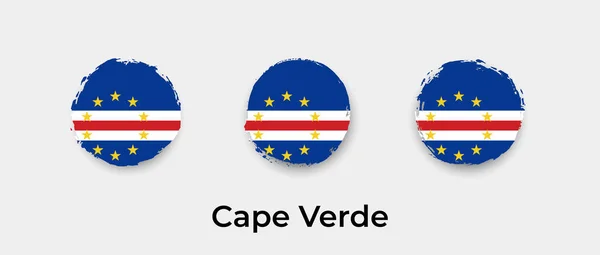 Kapverdische Flagge Grunge Bubble Vector Icon Illustration — Stockvektor