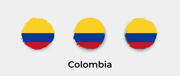 Colombia Σημαία Grunge Εικονογράφηση Εικονίδιο Φορέα Φούσκα — Διανυσματικό Αρχείο