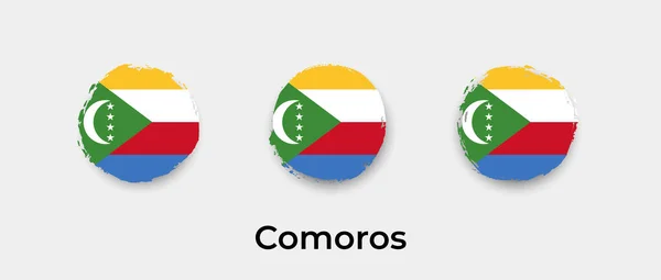 Komoros Bayrak Grunge Kabarcık Vektör Resimleme — Stok Vektör