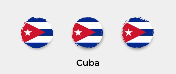 古巴国旗Grunge泡沫矢量图标说明 — 图库矢量图片