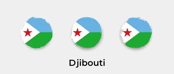 Djibouti Drapeau Grunge Bulle Vecteur Icône Illustration — Image vectorielle