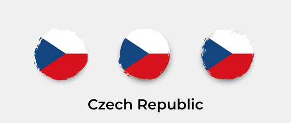 Czech Republic Flag Grunge Bubble Vector Icon Illustration — Stock Vector