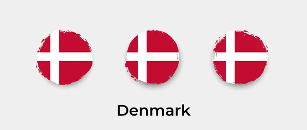 Dánia Zászló Grunge Buborék Vektor Ikon Illusztráció — Stock Vector