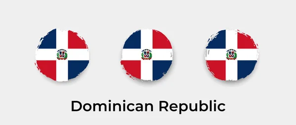 República Dominicana Bandera Grunge Burbuja Vector Icono Ilustración — Vector de stock