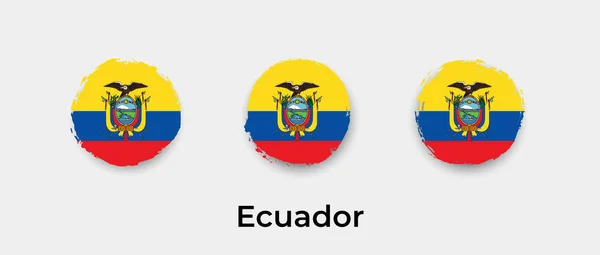 Equador Bandeira Grunge Bolha Vetor Ícone Ilustração — Vetor de Stock