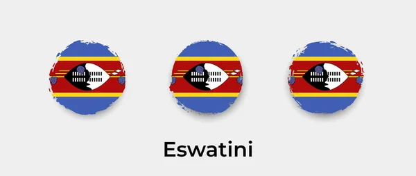 Eswatini Flagga Grunge Bubbla Vektor Ikon Illustration — Stock vektor