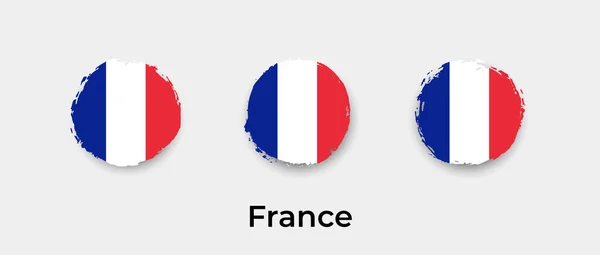 フランス国旗グランジバブルベクトルアイコンイラスト — ストックベクタ