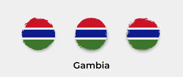Gambia Flag Grunge Bubble Vector Icon Illustration - Stok Vektor