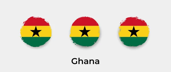 Drapeau Ghana Grunge Bulle Vecteur Icône Illustration — Image vectorielle
