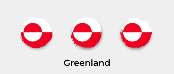 Illustrazione Dell Icona Vettoriale Della Bolla Grunge Della Bandiera Groenlandese — Vettoriale Stock