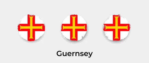 Guernsey Zászló Grunge Buborék Vektor Ikon Illusztráció — Stock Vector