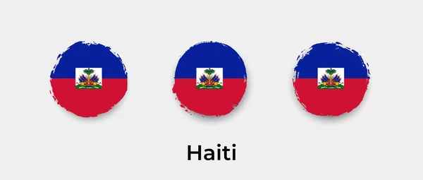 Haïti Vlag Grunge Bel Vector Pictogram Illustratie — Stockvector