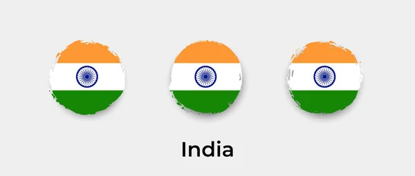 India Bandera Grunge Burbuja Vector Icono Ilustración — Vector de stock