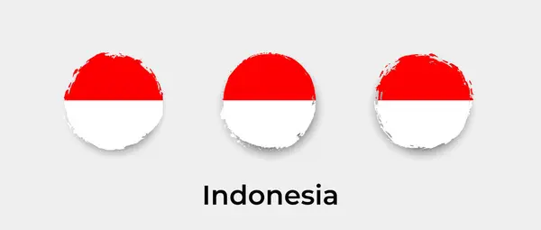 Indonésia Bandeira Grunge Bolha Vetor Ícone Ilustração — Vetor de Stock