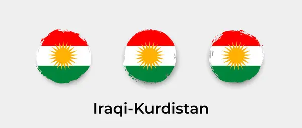 Irácká Kurdistánská Vlajka Grunge Bublina Vektorová Ikona — Stockový vektor
