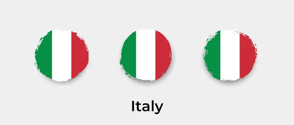 Italia Bandiera Grunge Bolla Vettore Icona Illustrazione — Vettoriale Stock
