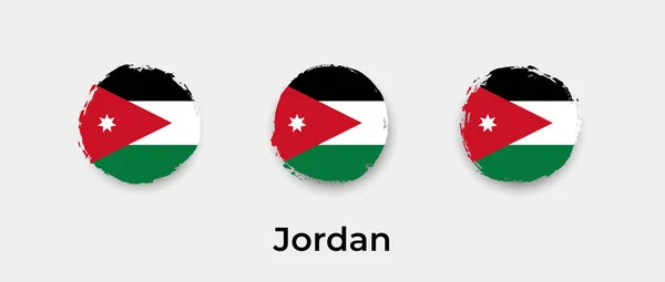 Jordania Flaga Grunge Wektor Bańki Ikona Ilustracja — Wektor stockowy
