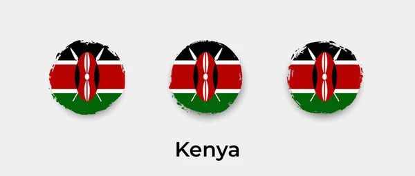 Kenya Flagga Grunge Bubbla Vektor Ikon Illustration — Stock vektor