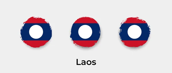 Illustrazione Dell Icona Vettoriale Della Bolla Grunge Bandiera Laos — Vettoriale Stock
