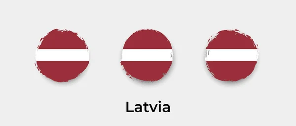 Letonia Bandera Grunge Burbuja Vector Icono Ilustración — Archivo Imágenes Vectoriales
