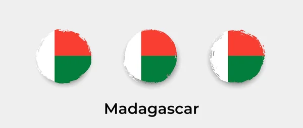 Madagascar Vlag Grunge Bel Vector Pictogram Illustratie — Stockvector
