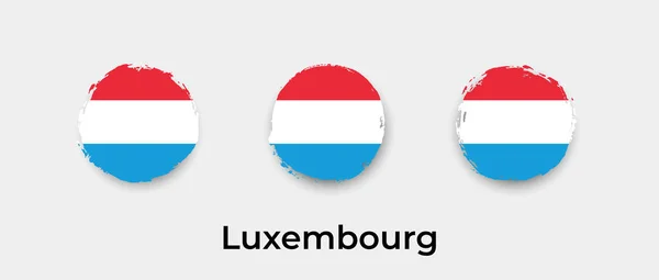 Luxemburg Vlag Grunge Bel Vector Pictogram Illustratie — Stockvector