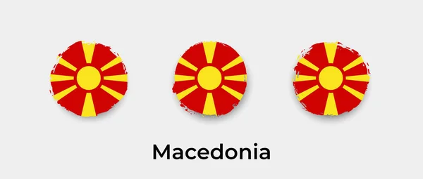 Macedonia Flag Grunge Bubble Vector Icon Illustration — Stock Vector