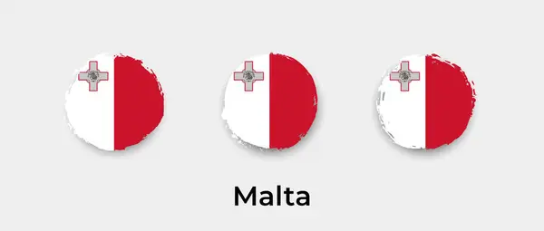 Мальта Прапор Гранжевої Бульбашки Векторні Ілюстрації Іконки — стоковий вектор
