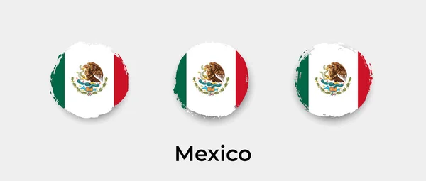 México Bandera Grunge Burbuja Vector Icono Ilustración — Vector de stock