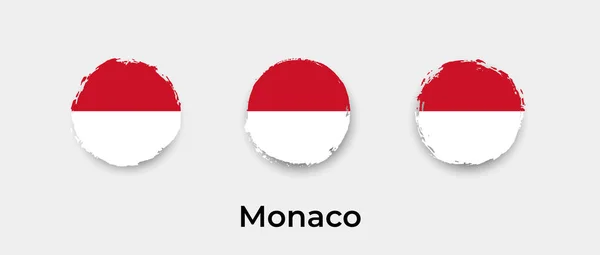 Монако Прапор Гранжевої Бульбашки Векторні Ілюстрації Іконки — стоковий вектор