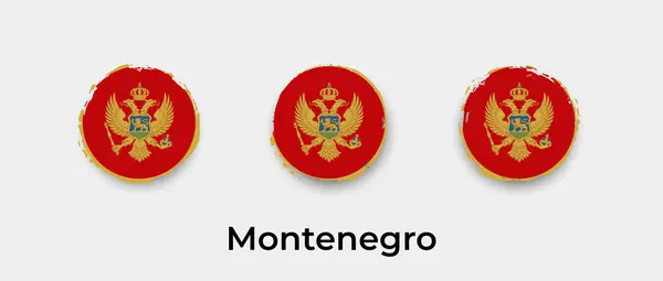 Чорногорія Прапор Гранжевої Бульбашки Векторні Ілюстрації — стоковий вектор