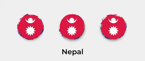 Nepal Flag Grunge Bubble Vector Icon Illustration — Stock Vector