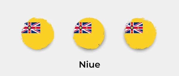 Niue Bayrak Grunge Kabarcık Vektör Resimleme — Stok Vektör
