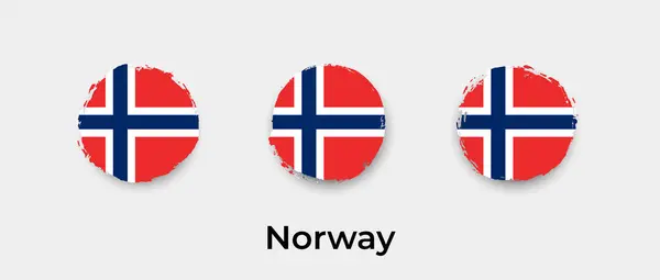 Norge Flagga Grunge Bubbla Vektor Ikon Illustration — Stock vektor