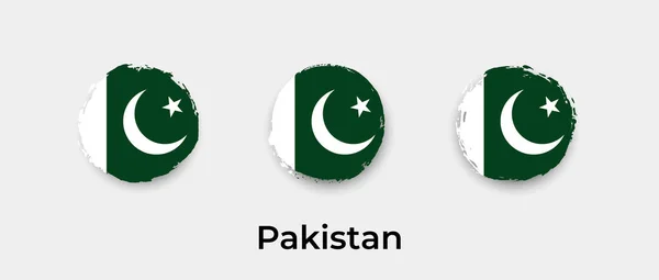 Pakistan Flag Grunge Bubble Vector Icon Illustration — Stock Vector