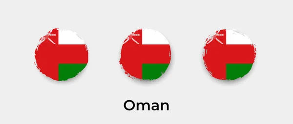 Illustration Icône Vectorielle Bulle Grunge Drapeau Oman — Image vectorielle